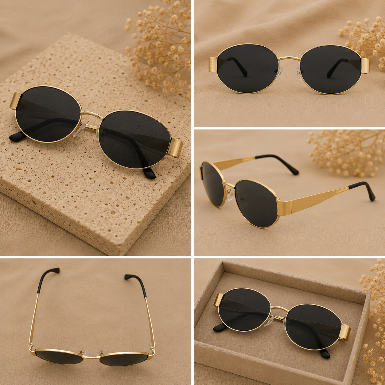 Luxe Gouden Zonnebril – Geïnspireerd op Celine