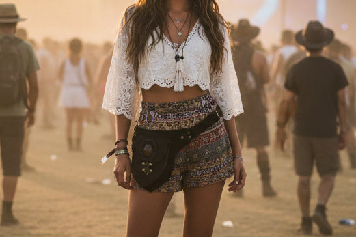Boho Leren Festival Riemtas Zwart – Faya's Choice