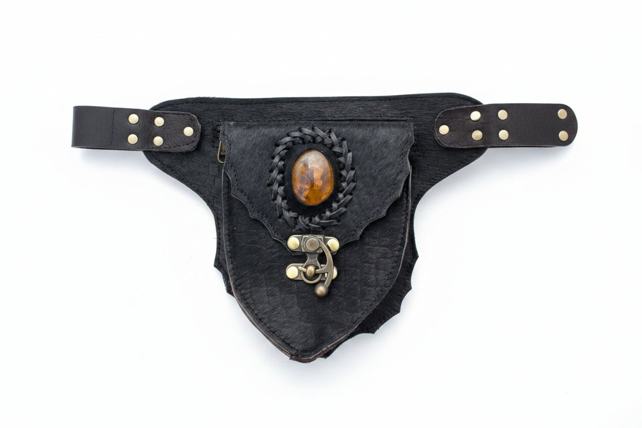 Boho Leren Festival Riemtas Zwart – Faya's Choice