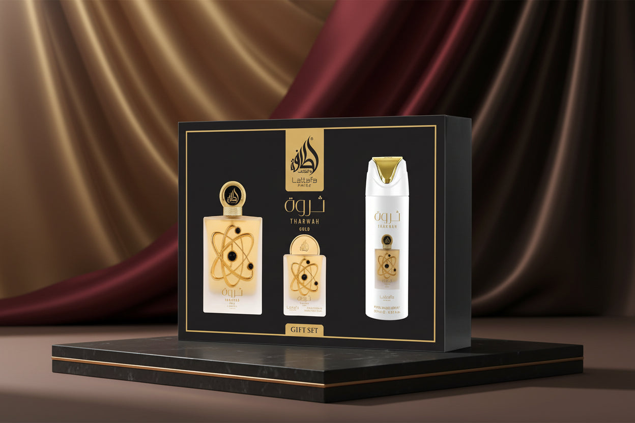 Tharwah Gold – Lattafa 3-delige Set