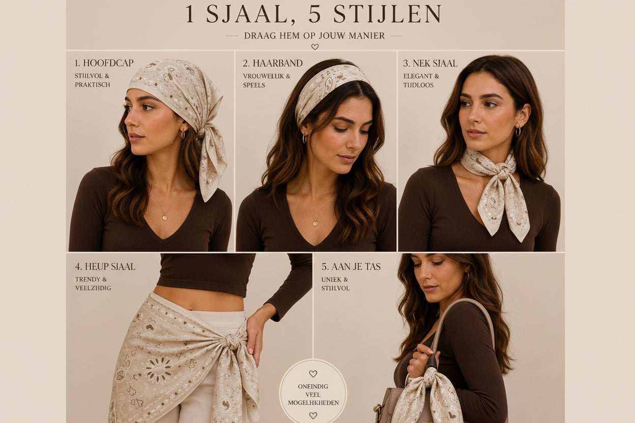 Luxe Paisley Katoenen Sjaal Beige – Multifunctioneel