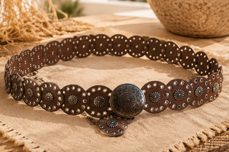 Bruine Boho Concho Riem – Verstelbaar